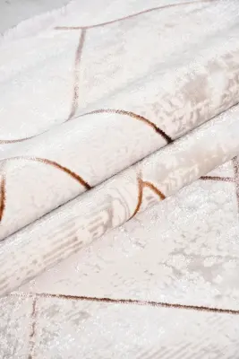 Olvin Vizon/Kahve Robot Süpürgeye Uyumlu Kolay Temizlenebilir Halı Salon, Oturma Odası ve Koridor Halısı RP 17 - 5