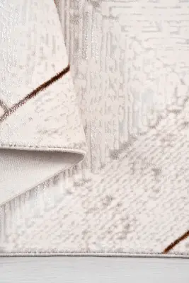 Olvin Vizon/Kahve Robot Süpürgeye Uyumlu Kolay Temizlenebilir Halı Salon, Oturma Odası ve Koridor Halısı RP 17 - 6