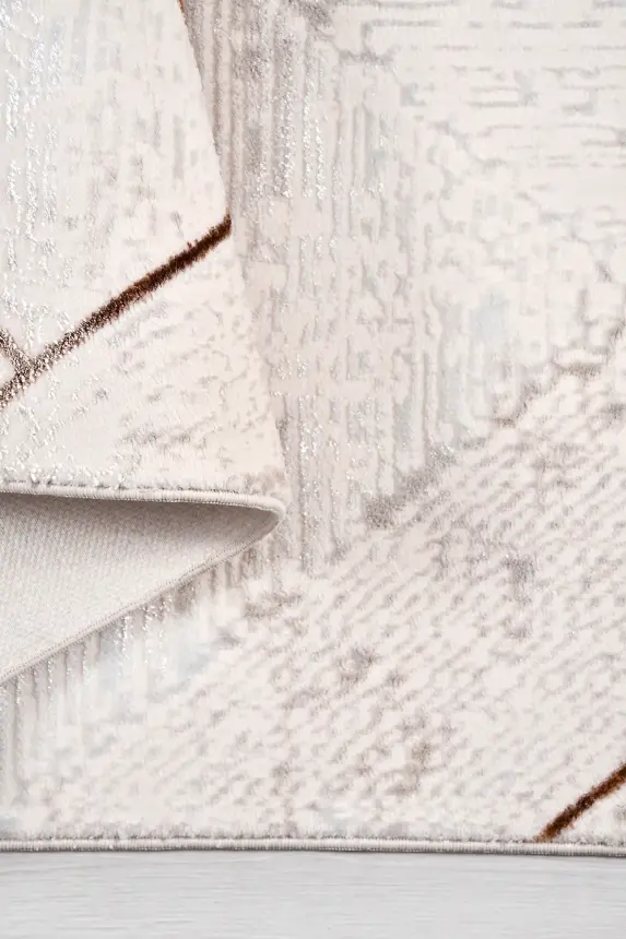 Olvin Vizon/Kahve Robot Süpürgeye Uyumlu Kolay Temizlenebilir Halı Salon, Oturma Odası ve Koridor Halısı RP 17 - 6