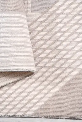 Olvin Vizon/Kahve Robot Süpürgeye Uyumlu Kolay Temizlenebilir Halı Salon, Oturma Odası ve Koridor Halısı RP 27 - 1