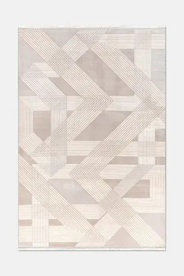 Olvin Vizon/Kahve Robot Süpürgeye Uyumlu Kolay Temizlenebilir Halı Salon, Oturma Odası ve Koridor Halısı RP 27 - 3