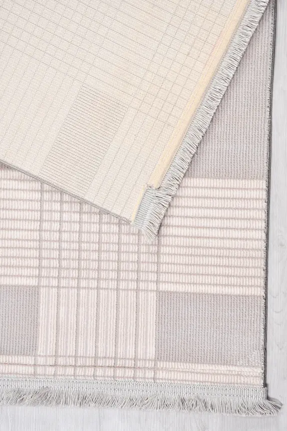 Olvin Vizon/Kahve Robot Süpürgeye Uyumlu Kolay Temizlenebilir Halı Salon, Oturma Odası ve Koridor Halısı RP 27 - 6