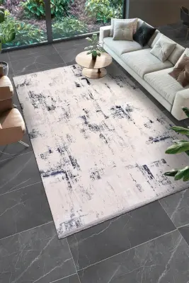 Olvin Vizon/Mavi Robot Süpürgeye Uyumlu Kolay Temizlenebilir Halı Salon, Oturma Odası ve Koridor Halısı RP 20 - 4