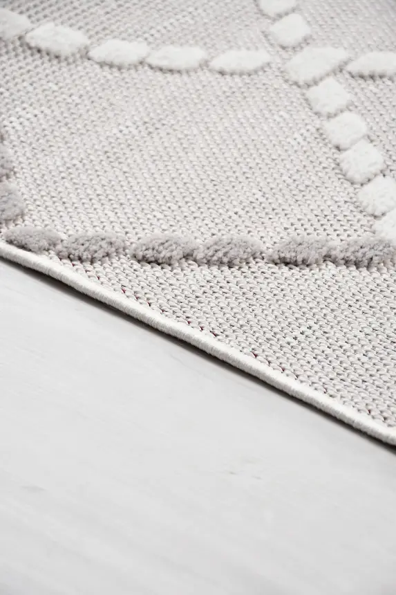 Omi Bej Gri Robot Süpürgeye Uyumlu Kolay Temizlenebilir Halı Salon, Oturma Odası , Çocuk Odası ve Koridor Halısı RP 45 - 7