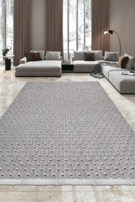 Omi Bej Robot Süpürgeye Uyumlu Kolay Temizlenebilir Halı Salon, Oturma Odası , Çocuk Odası ve Koridor Halısı RP 49 - 3