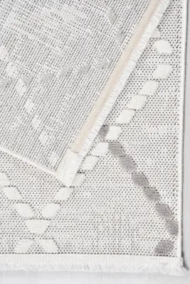 Omi Bej/Gri Robot Süpürgeye Uyumlu Kolay Temizlenebilir Halı Salon, Oturma Odası , Çocuk Odası ve Koridor Halısı RP 45 - 4