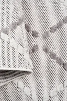 Omi Bej/Gri Robot Süpürgeye Uyumlu Kolay Temizlenebilir Halı Salon, Oturma Odası , Çocuk Odası ve Koridor Halısı RP 45 - 5