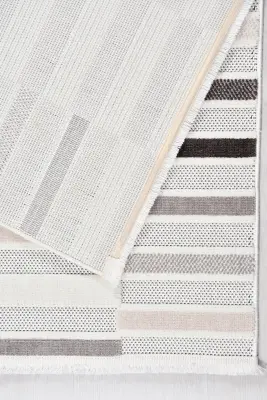 Omi Krem Gri Kahve Robot Süpürgeye Uyumlu Kolay Temizlenebilir Halı Salon, Oturma Odası , Çocuk Odası ve Koridor Halısı RP 47 - 4