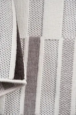 Omi Krem Gri Kahve Robot Süpürgeye Uyumlu Kolay Temizlenebilir Halı Salon, Oturma Odası , Çocuk Odası ve Koridor Halısı RP 47 - 5