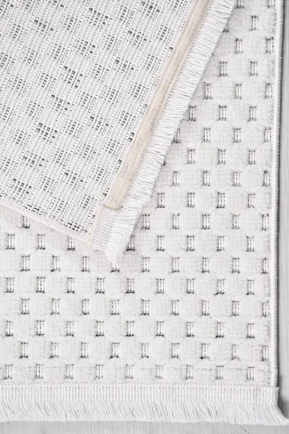 Omi Krem Robot Süpürgeye Uyumlu Kolay Temizlenebilir Halı Salon, Oturma Odası , Çocuk Odası ve Koridor Halısı RP 50 - 2