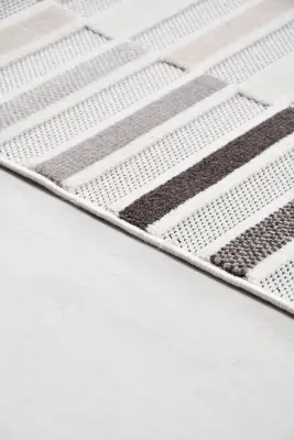 Omi Krem/Gri/Kahve Robot Süpürgeye Uyumlu Kolay Temizlenebilir Halı Salon, Oturma Odası , Çocuk Odası ve Koridor Halısı RP 47 - 1