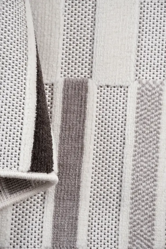 Omi Krem/Gri/Kahve Robot Süpürgeye Uyumlu Kolay Temizlenebilir Halı Salon, Oturma Odası , Çocuk Odası ve Koridor Halısı RP 47 - 4