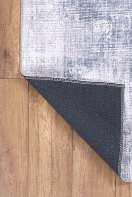 Outlet 100X250 Funk Modern Dokuma Taban Dekoratif Gri Halı AL-253 - 5