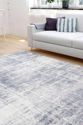 Outlet 100X250 Funk Modern Dokuma Taban Dekoratif Gri Halı AL-253 - 1