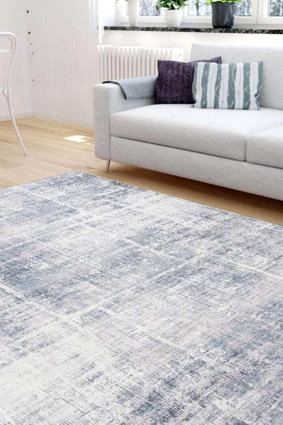 Outlet 100X250 Funk Modern Dokuma Taban Dekoratif Gri Halı AL-253 - 1