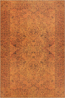 Outlet 100X760 Folk Eskitme Desenli Dokuma Taban Dekoratif Hardal Sarısı Halı BA-15 - 2