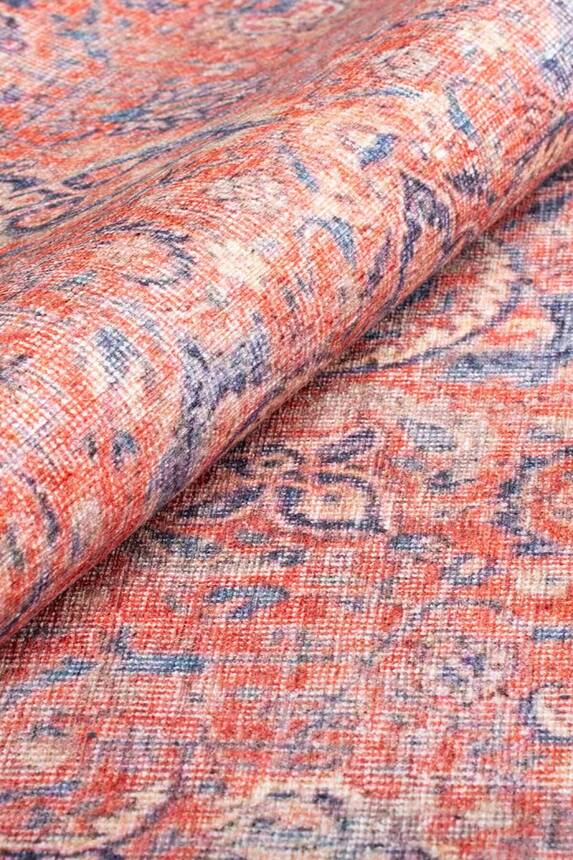 Outlet 115x160 Blues Vintage Desenli Dokuma Taban Dekoratif Kırmızı Halı AL-370 - 6