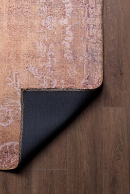 Outlet 115x160 Blues Vintage Desenli Dokuma Taban Dekoratif Sarı Halı AL-130 - 4