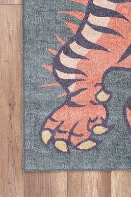 Outlet 115x160 Dekoratif Dokuma Taban Yeşil Kaplan Desenli Halı AL-315 - 3