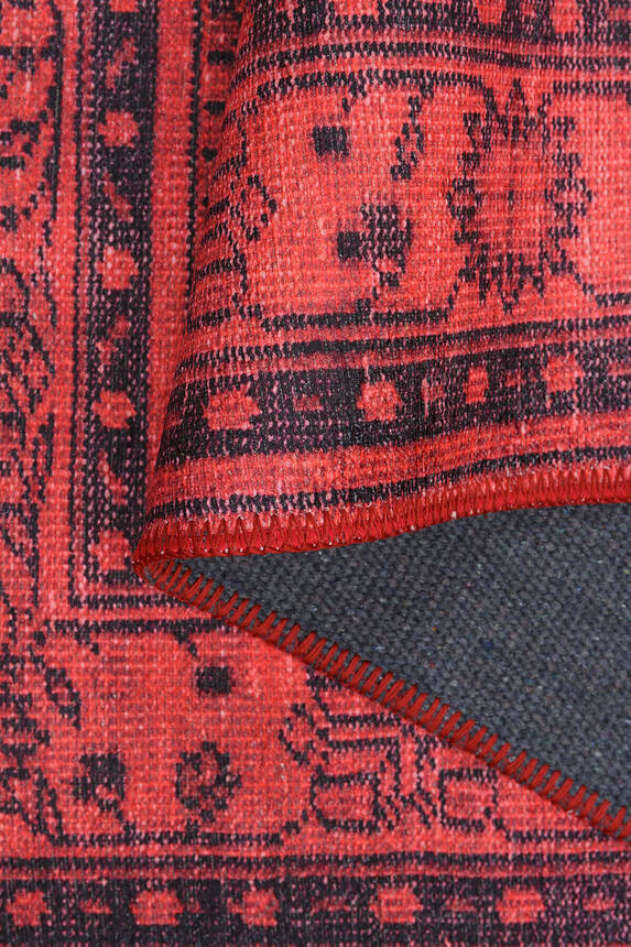 Outlet 115x160 Dorian Eskitme Desenli Dokuma Taban Dekoratif Kırmızı Halı AL-29 - 5