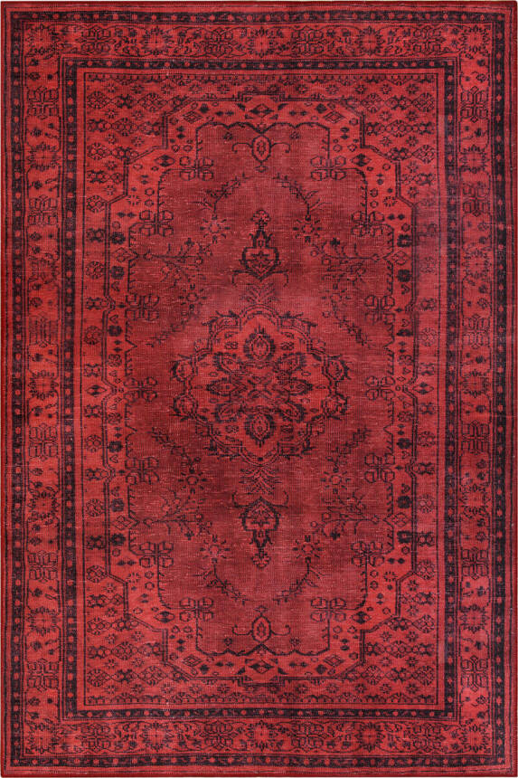 Outlet 115x160 Dorian Eskitme Desenli Dokuma Taban Dekoratif Kırmızı Halı AL-29 - 2
