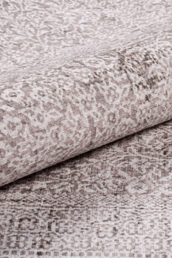 Outlet 115x160 Dorian Eskitme Desenli Dokuma Taban Dekoratif Vizon Halı AL-222 - 6