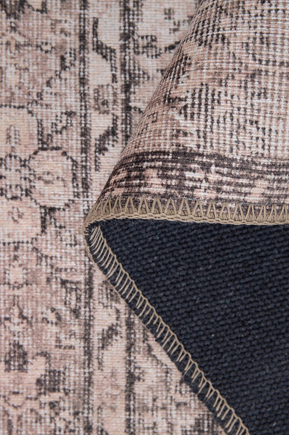 Outlet 115x160 Folk Eskitme Desenli Dokuma Taban Dekoratif Bej Halı BA-45 - 5