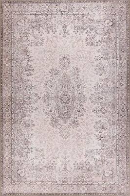 Outlet 115x160 Folk Eskitme Desenli Dokuma Taban Dekoratif Bej Halı BA-45 - 2