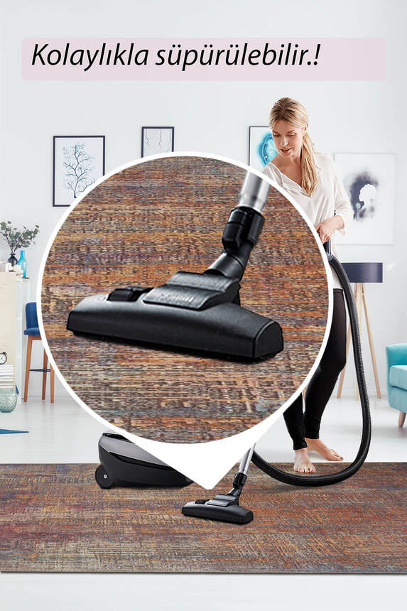 Outlet 115x160 Folk Modern Dokuma Taban Dekoratif Renkli Halı BA-30 - 4