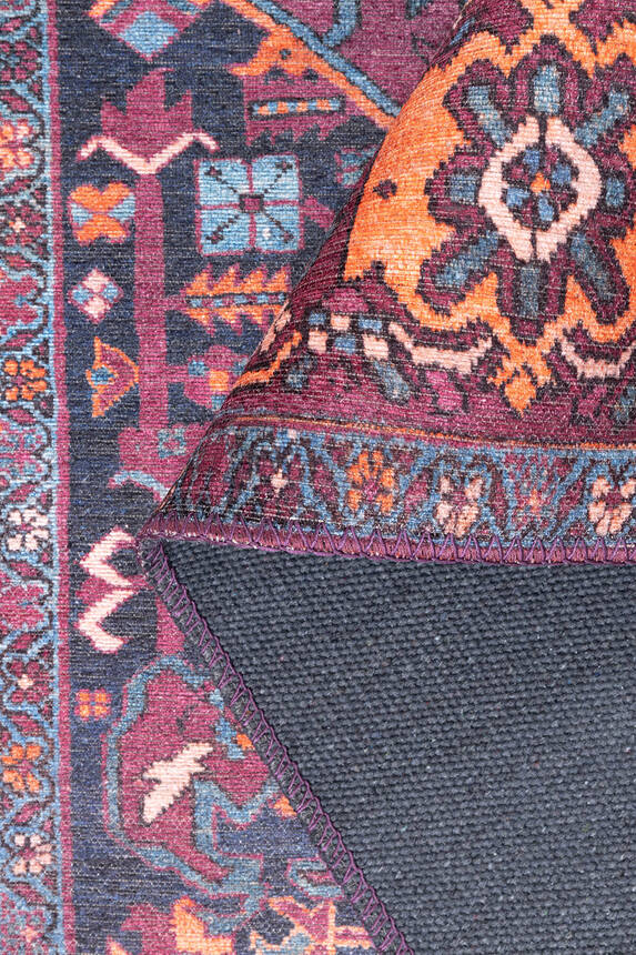 Outlet 115x160 Folk Vintage Desenli Dokuma Taban Dekoratif Bordo Halı BA-18 - 5