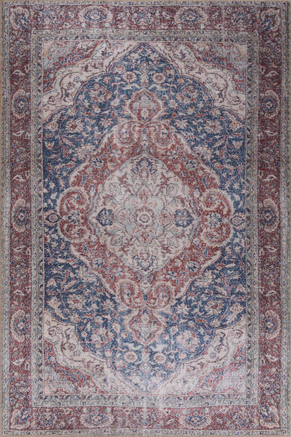 Outlet 115x160 Folk Vintage Desenli Dokuma Taban Dekoratif Lacivert / Bordo Halı BA-46 - 3