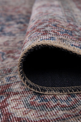 Outlet 115x160 Folk Vintage Desenli Dokuma Taban Dekoratif Lacivert / Bordo Halı BA-46 - 5