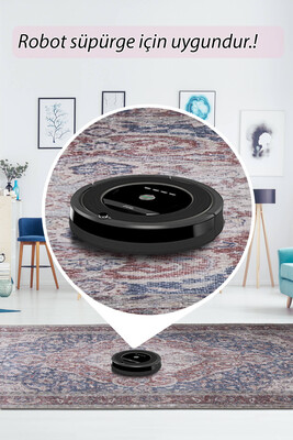 Outlet 115x160 Folk Vintage Desenli Dokuma Taban Dekoratif Lacivert / Bordo Halı BA-46 - 7