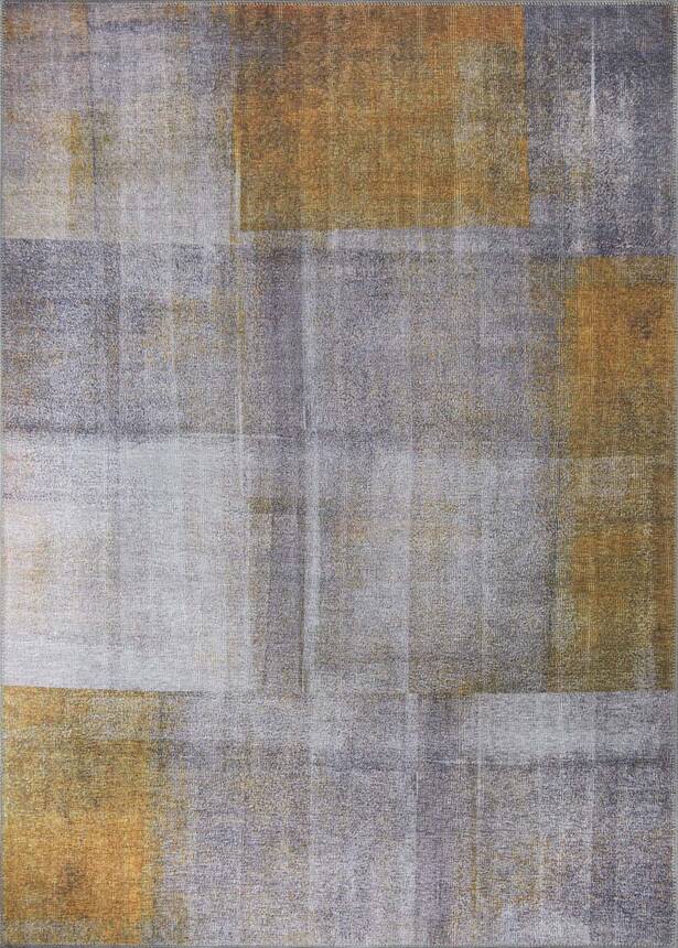 Outlet 115x160 Funk Dokuma Taban Dekoratif Modern Gri / Sarı Halı AL-10 - 2