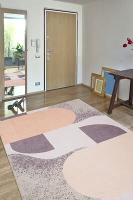 Outlet 115x160 Funk Şönil Dokuma Pamuk Polyester Renkli Halı AL-401 - 1