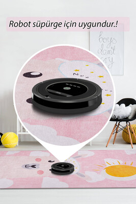 Outlet 115x160 Minor Dokuma Taban Dekoratif Pembe Hayvan Desenli Çocuk Halısı AL-410 - 4