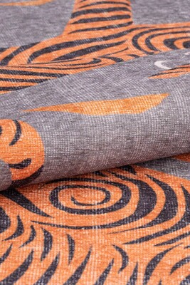 Outlet 115x160 Opus Dekoratif Dokuma Taban Turuncu Kaplan Desenli Halı AL-320 - 6