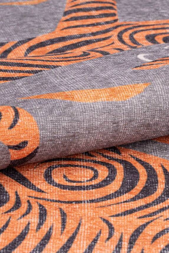 Outlet 115x160 Opus Dekoratif Dokuma Taban Turuncu Kaplan Desenli Halı AL-320 - 6