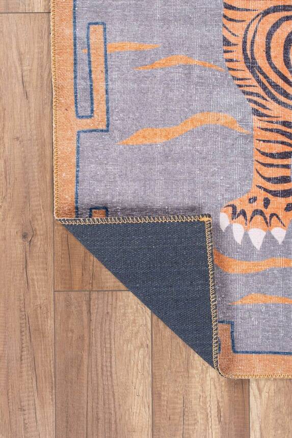 Outlet 115x160 Opus Dekoratif Dokuma Taban Turuncu Kaplan Desenli Halı AL-320 - 5