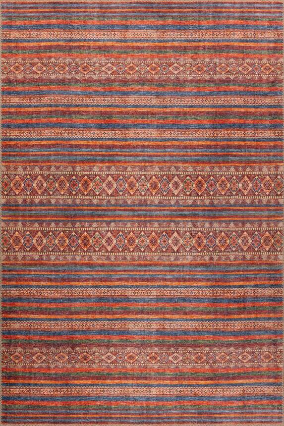 Outlet 150x230 Soul Etnik Desenli Dokuma Taban Dekoratif Kırmızı Halı AL-431 - 5