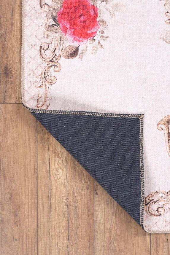 Outlet 120x120 Daire Soul Etnik Desenli Dokuma Taban Dekoratif Bej Halı AL-263 - 6
