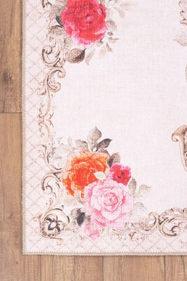 Outlet 120x120 Daire Soul Etnik Desenli Dokuma Taban Dekoratif Bej Halı AL-263 - 5