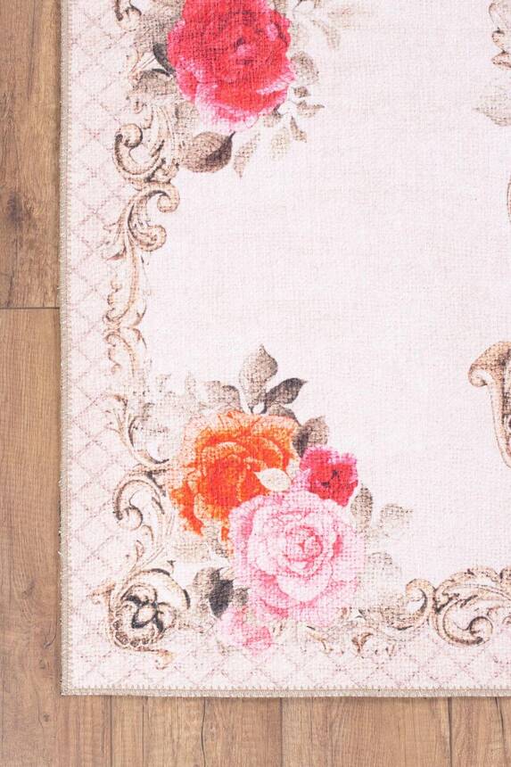 Outlet 120x120 Daire Soul Etnik Desenli Dokuma Taban Dekoratif Bej Halı AL-263 - 5