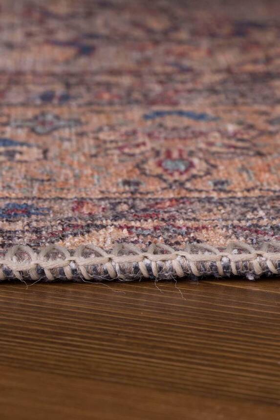 Outlet 140x190 Blues Vintage Desenli Dokuma Taban Dekoratif Kahverengi Halı AL-25 - 7