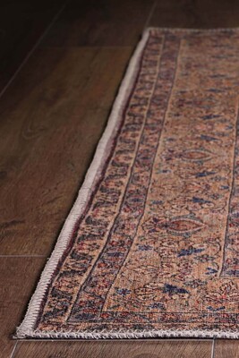 Outlet 140x190 Blues Vintage Desenli Dokuma Taban Dekoratif Kahverengi Halı AL-25 - 6