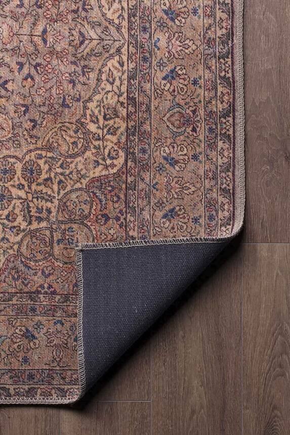 Outlet 140x190 Blues Vintage Desenli Dokuma Taban Dekoratif Kahverengi Halı AL-25 - 5