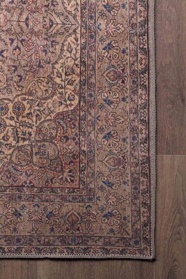 Outlet 140x190 Blues Vintage Desenli Dokuma Taban Dekoratif Kahverengi Halı AL-25 - 3
