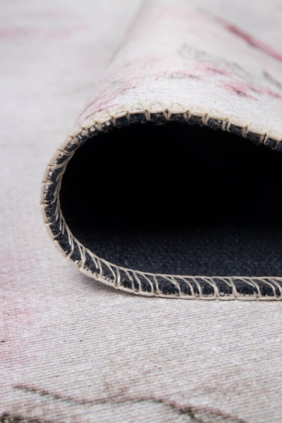 Outlet 140x190 Folk Modern Dokuma Taban Dekoratif Bej Halı BA-24 - 4