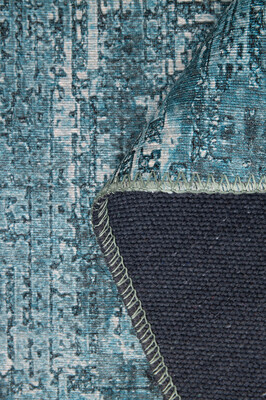 Outlet 140x190 Folk Modern Dokuma Taban Dekoratif Mavi Halı BA-47 - 5