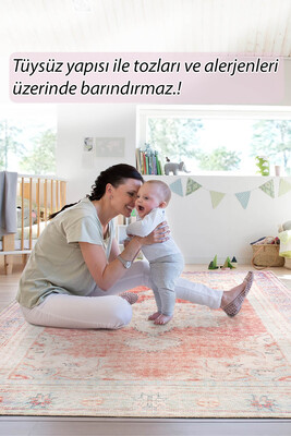 Outlet 140x190 Folk Vintage Desenli Dokuma Taban Dekoratif Kırmızı Halı BA-11 - 8